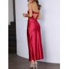 imageCaracilia Womens Strapless Satin Tube Bodycon Backless Wedding Guest Maxi Dress 2025 Fall Formal Long DressesRed