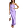 imageCaracilia Womens Strapless Satin Tube Bodycon Backless Wedding Guest Maxi Dress 2025 Fall Formal Long DressesPurple