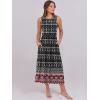 imageCaracilia Womens Summer Sleeveless Midi Dress Casual Floral Printed ALine Tank Beach Sundress with PocketsBlack Red