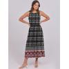 imageCaracilia Womens Summer Sleeveless Midi Dress Casual Floral Printed ALine Tank Beach Sundress with PocketsBlack Red
