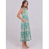 imageCaracilia Womens Summer Sleeveless Midi Dress Casual Floral Printed ALine Tank Beach Sundress with PocketsGreen Boho Printed