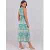 imageCaracilia Womens Summer Sleeveless Midi Dress Casual Floral Printed ALine Tank Beach Sundress with PocketsGreen Boho Printed
