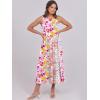imageCaracilia Womens Summer Sleeveless Midi Dress Casual Floral Printed ALine Tank Beach Sundress with PocketsMulticolour Floral