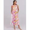 imageCaracilia Womens Summer Sleeveless Midi Dress Casual Floral Printed ALine Tank Beach Sundress with PocketsMulticolour Floral