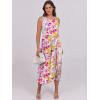 imageCaracilia Womens Summer Sleeveless Midi Dress Casual Floral Printed ALine Tank Beach Sundress with PocketsMulticolour Floral