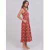 imageCaracilia Womens Summer Sleeveless Midi Dress Casual Floral Printed ALine Tank Beach Sundress with PocketsRed Flower
