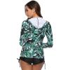 imageCaracilia Womens UPF 50 Full Zip Front Long Sleeve Top Rashguard Hoodie Swimsuit F33M CA106