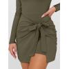 imageCaracilia Women Long Sleeve Tennis Dress 2025 Fall Bodycon Tie Waist Romper Skorts Athletic Mini Dresses Built in ShortsArmy Green