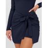 imageCaracilia Women Long Sleeve Tennis Dress 2025 Fall Bodycon Tie Waist Romper Skorts Athletic Mini Dresses Built in ShortsNavy Blue