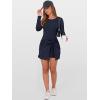 imageCaracilia Women Long Sleeve Tennis Dress 2025 Fall Bodycon Tie Waist Romper Skorts Athletic Mini Dresses Built in ShortsNavy Blue