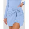 imageCaracilia Women Long Sleeve Tennis Dress 2025 Fall Bodycon Tie Waist Romper Skorts Athletic Mini Dresses Built in ShortsSky Blue