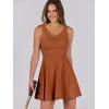 imageCaracilia Women Tennis Active Sporty Tank Dress with Shorts Workout Exercise Athletic Romper Mini Dresses Summer Golf OutfitsRust