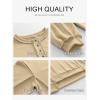 imageCaracilia Womens Oversized Sweatshirts Long Sleeve Henley Button Down Pullover Hoodies Tunic Tops 2025 Trendy Fall ClothesApricot