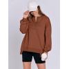 imageCaracilia Womens Oversized Sweatshirts Long Sleeve Henley Button Down Pullover Hoodies Tunic Tops 2025 Trendy Fall ClothesCaramel