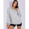 imageCaracilia Womens Oversized Sweatshirts Long Sleeve Henley Button Down Pullover Hoodies Tunic Tops 2025 Trendy Fall ClothesLight Gray