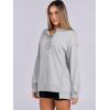 imageCaracilia Womens Oversized Sweatshirts Long Sleeve Henley Button Down Pullover Hoodies Tunic Tops 2025 Trendy Fall ClothesLight Gray