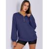 imageCaracilia Womens Oversized Sweatshirts Long Sleeve Henley Button Down Pullover Hoodies Tunic Tops 2025 Trendy Fall ClothesNavy Blue
