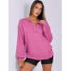 imageCaracilia Womens Oversized Sweatshirts Long Sleeve Henley Button Down Pullover Hoodies Tunic Tops 2025 Trendy Fall ClothesPurple