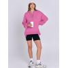 imageCaracilia Womens Oversized Sweatshirts Long Sleeve Henley Button Down Pullover Hoodies Tunic Tops 2025 Trendy Fall ClothesPurple