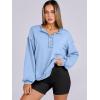 imageCaracilia Womens Oversized Sweatshirts Long Sleeve Henley Button Down Pullover Hoodies Tunic Tops 2025 Trendy Fall ClothesSky Blue
