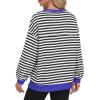 imageCaracilia Womens Oversized Sweatshirts Long Sleeve Henley Button Down Pullover Hoodies Tunic Tops 2025 Trendy Fall ClothesStriped Black