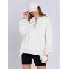 imageCaracilia Womens Oversized Sweatshirts Long Sleeve Henley Button Down Pullover Hoodies Tunic Tops 2025 Trendy Fall ClothesWhite