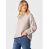 imageCaracilia Sweaters for Women Oversized Long Sleeve Casual Crewneck Knit Pullover Sweater Tops 2025 Fall Loose Winter OutfitsAlmond