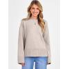 imageCaracilia Sweaters for Women Oversized Long Sleeve Casual Crewneck Knit Pullover Sweater Tops 2025 Fall Loose Winter OutfitsAlmond