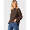 imageCaracilia Sweaters for Women Oversized Long Sleeve Casual Crewneck Knit Pullover Sweater Tops 2025 Fall Loose Winter OutfitsCoffee