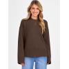 imageCaracilia Sweaters for Women Oversized Long Sleeve Casual Crewneck Knit Pullover Sweater Tops 2025 Fall Loose Winter OutfitsCoffee