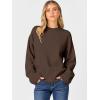 imageCaracilia Sweaters for Women Oversized Long Sleeve Casual Crewneck Knit Pullover Sweater Tops 2025 Fall Loose Winter OutfitsCoffee