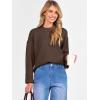 imageCaracilia Sweaters for Women Oversized Long Sleeve Casual Crewneck Knit Pullover Sweater Tops 2025 Fall Loose Winter OutfitsCoffee