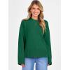 imageCaracilia Sweaters for Women Oversized Long Sleeve Casual Crewneck Knit Pullover Sweater Tops 2025 Fall Loose Winter OutfitsForest Green