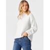 imageCaracilia Sweaters for Women Oversized Long Sleeve Casual Crewneck Knit Pullover Sweater Tops 2025 Fall Loose Winter OutfitsWhite