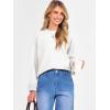 imageCaracilia Sweaters for Women Oversized Long Sleeve Casual Crewneck Knit Pullover Sweater Tops 2025 Fall Loose Winter OutfitsWhite