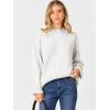 imageCaracilia Sweaters for Women Oversized Long Sleeve Casual Crewneck Knit Pullover Sweater Tops 2025 Fall Loose Winter OutfitsWhite
