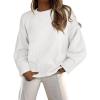 imageCaracilia Sweaters for Women Oversized Long Sleeve Casual Crewneck Knit Pullover Sweater Tops 2025 Fall Loose Winter OutfitsWhite