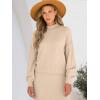 imageCaracilia 2 Piece Skirt Set for Women Sweater Dress Long Sleeve Oversized Tops Matching Maxi Skirts 2025 Fall Outfits ClothesBeige