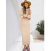 imageCaracilia 2 Piece Skirt Set for Women Sweater Dress Long Sleeve Oversized Tops Matching Maxi Skirts 2025 Fall Outfits ClothesBeige