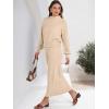 imageCaracilia 2 Piece Skirt Set for Women Sweater Dress Long Sleeve Oversized Tops Matching Maxi Skirts 2025 Fall Outfits ClothesBeige