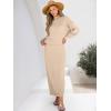 imageCaracilia 2 Piece Skirt Set for Women Sweater Dress Long Sleeve Oversized Tops Matching Maxi Skirts 2025 Fall Outfits ClothesBeige