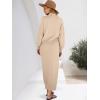 imageCaracilia 2 Piece Skirt Set for Women Sweater Dress Long Sleeve Oversized Tops Matching Maxi Skirts 2025 Fall Outfits ClothesBeige
