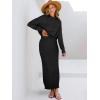 imageCaracilia 2 Piece Skirt Set for Women Sweater Dress Long Sleeve Oversized Tops Matching Maxi Skirts 2025 Fall Outfits ClothesBlack