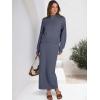 imageCaracilia 2 Piece Skirt Set for Women Sweater Dress Long Sleeve Oversized Tops Matching Maxi Skirts 2025 Fall Outfits ClothesBlue Grey