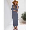 imageCaracilia 2 Piece Skirt Set for Women Sweater Dress Long Sleeve Oversized Tops Matching Maxi Skirts 2025 Fall Outfits ClothesBlue Grey