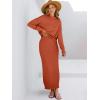 imageCaracilia 2 Piece Skirt Set for Women Sweater Dress Long Sleeve Oversized Tops Matching Maxi Skirts 2025 Fall Outfits ClothesBrick Red