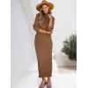 imageCaracilia 2 Piece Skirt Set for Women Sweater Dress Long Sleeve Oversized Tops Matching Maxi Skirts 2025 Fall Outfits ClothesDark Brown