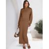 imageCaracilia 2 Piece Skirt Set for Women Sweater Dress Long Sleeve Oversized Tops Matching Maxi Skirts 2025 Fall Outfits ClothesDark Brown
