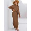 imageCaracilia 2 Piece Skirt Set for Women Sweater Dress Long Sleeve Oversized Tops Matching Maxi Skirts 2025 Fall Outfits ClothesDark Brown