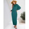 imageCaracilia 2 Piece Skirt Set for Women Sweater Dress Long Sleeve Oversized Tops Matching Maxi Skirts 2025 Fall Outfits ClothesGreen